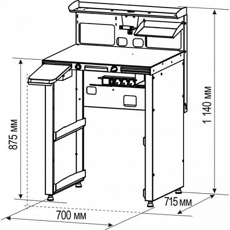 Аверон СЗТ 4.3 МАСТЕР МИНИ - уменьшенный по ширине до 700 мм вариант стола СЗТ 4.3 МАСТЕР